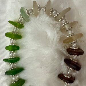 Handcrafted-Sea Glass Bracelet-Handmade